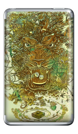 Иллюстрация африканской природы и охотника / Illustration of African nature and hunter - Виниловые наклейки на iPod Classic
