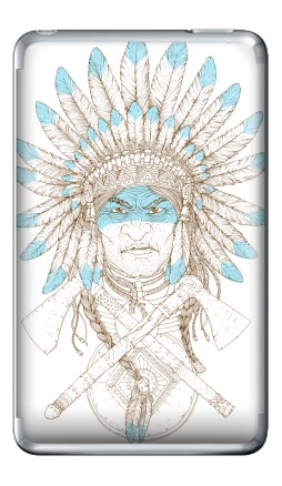 Native American Chief / Индейский вождь в перьях символ силы и достоинства - Виниловые наклейки на iPod Classic, страница 32
