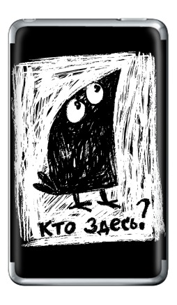 Черная птица выглядывает из белого с текстом кто здесь - Виниловые наклейки на iPod Classic, страница 34