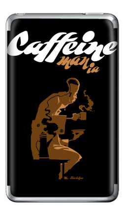 Caffeine mania/Кофеиномания минимализм ретро плакат с силуэтами бариста и чашки - Виниловые наклейки на iPod Classic, страница 36