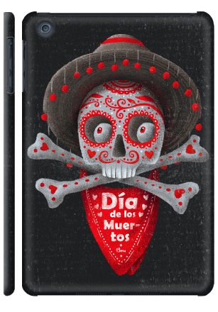 Череп с сомбреро Día de los Muertos яркий арт - Наклейки на Чехол матовый для iPad Mini, страница 13