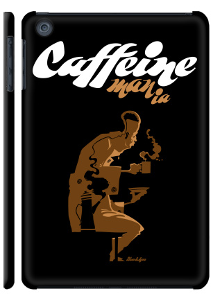 Caffeine mania/Кофеиномания минимализм ретро плакат с силуэтами бариста и чашки - Наклейки на Чехол матовый для iPad Mini, страница 17