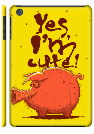 Ироничная и самоуверенная свинья милая Yes Im Cute - Наклейки на Чехол матовый для iPad Mini, страница 16