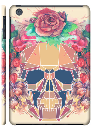 Polygonal human skull and watercolor wreath.Los muertos. - Наклейки на Чехол матовый для iPad Mini, страница 12