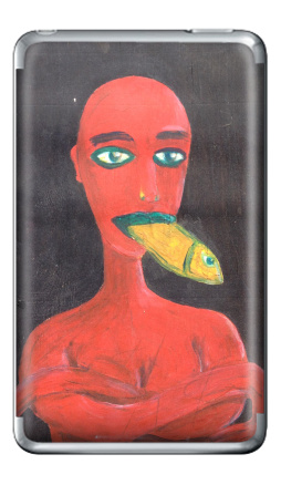Red woman with a fish in his mouth - Виниловые наклейки на iPod Classic, страница 29