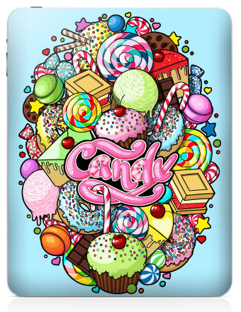 Яркое яйцо из сладостей Candy в стиле поп-арт - Наклейки на iPad, страница 52