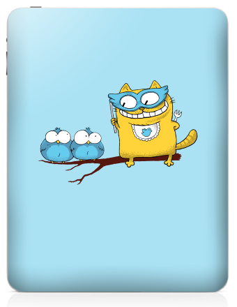 Yellow Superhero Cat / Желтый супергерой кот угрожает маленьким синим птичкам - Наклейки на iPad, страница 56