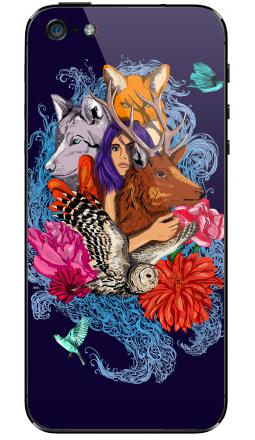 Женщина с оленем: гармония природы и мистики - Виниловые наклейки на iPhone 5 - купить в Москве, страница 40