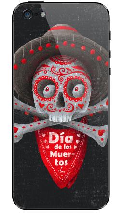 Череп с сомбреро Día de los Muertos яркий арт - Виниловые наклейки на iPhone 5 - купить в Москве, страница 42