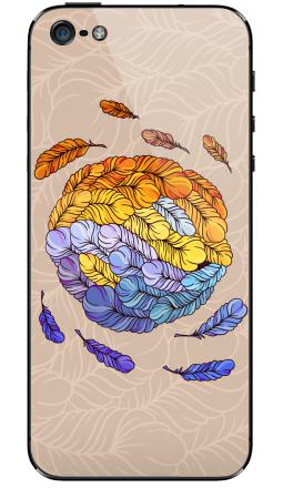 Декоративная композиция из перьев в круге - Виниловые наклейки на iPhone 5 - купить в Москве, страница 40