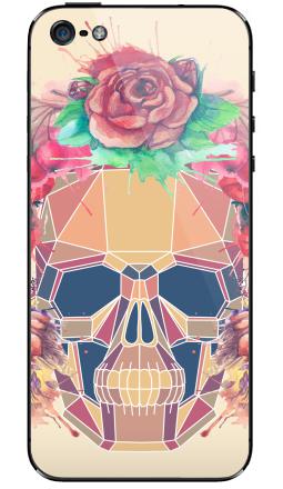 Polygonal human skull and watercolor wreath.Los muertos. - Виниловые наклейки на iPhone 5 - купить в Москве, страница 41