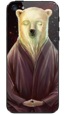 Белый медведь в позе дзен — символ умиротворения - Виниловые наклейки на iPhone 5 - купить в Москве, страница 40