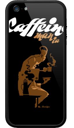 Caffeine mania/Кофеиномания минимализм ретро плакат с силуэтами бариста и чашки - Бампер на iPhone 5, 5S, страница 33