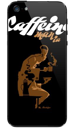 Caffeine mania/Кофеиномания минимализм ретро плакат с силуэтами бариста и чашки - Виниловые наклейки на iPhone 5 - купить в Москве, страница 48