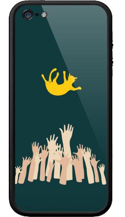 Стремящиеся руки тянутся к парящему желтому коту - Бампер на iPhone 5, 5S, страница 34
