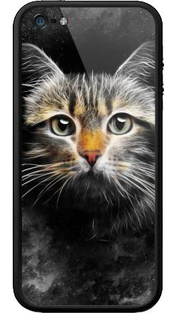 Мистический портрет космической кошки с неоновым свечением - Бампер на iPhone 5, 5S, страница 27