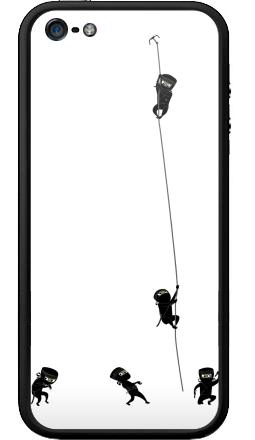 Ниндзя карабкаются по веревке на белом фоне действия - Бампер на iPhone 5, 5S, страница 32