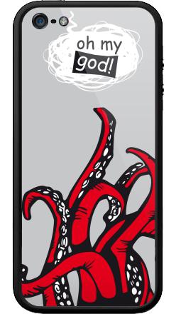 Красные щупальца осьминога мультяшный стиль oh my god - Бампер на iPhone 5, 5S, страница 33