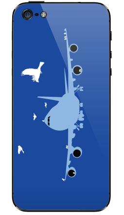 Пассажирский самолет и стая птиц в синем небе - Виниловые наклейки на iPhone 5 - купить в Москве, страница 45