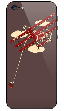 Красный биплан с собакой в полёте абсурд и юмор - Виниловые наклейки на iPhone 5 - купить в Москве, страница 45