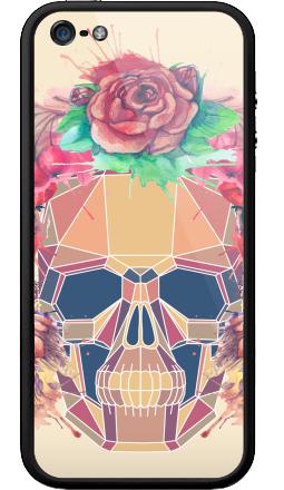 Polygonal human skull and watercolor wreath.Los muertos. - Бампер на iPhone 5, 5S, страница 28
