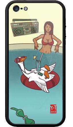 Юмористическое летнее настроение: отдых гуся у бассейна - Бампер на iPhone 5, 5S, страница 28