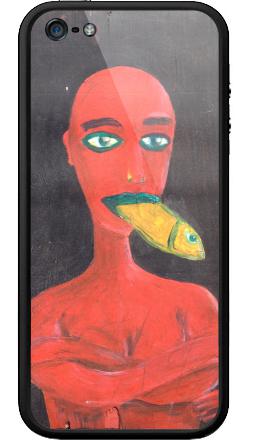 Red woman with a fish in his mouth - Бампер на iPhone 5, 5S, страница 27