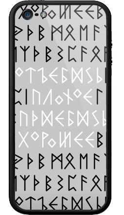 Рунические символы на сером фоне в полосах черно белых - Бампер на iPhone 5, 5S, страница 32