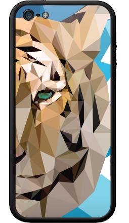 Низкополигональный портрет тигра в ледяных осколках - Бампер на iPhone 5, 5S, страница 24