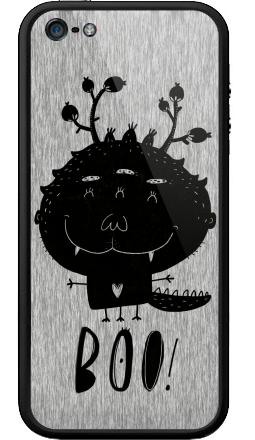 Милый черно-белый монстр с надписью BOO! - Бампер на iPhone 5, 5S, страница 24
