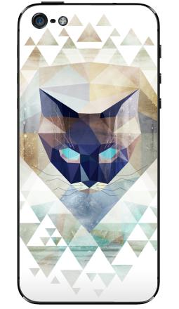 Геометрический портрет кошки с неоновыми глазами - Виниловые наклейки на iPhone 5 - купить в Москве, страница 37