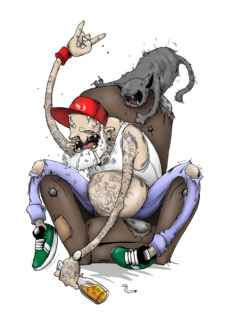 Дедушка и кот