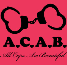 Символ любви и иронии с надписью All Cops Are Beautiful