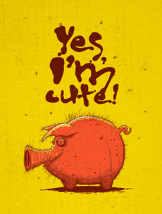 Ироничная и самоуверенная свинья милая Yes Im Cute