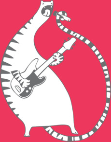 Rock Cat / Белый кот с электрогитарой и змеиным хвостом великолепный рок музыкант - Купить футболки победителей, Новинки, страница 96 