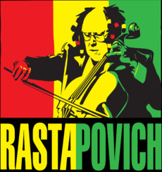 Эклектичный виолончелист в дредах на раста фоне RASTAPOVICH РАСТАПОВИЧ портрет