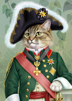 Портрет кота в парадной военной форме - Купить футболки победителей, Новинки, страница 34 