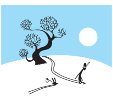 Winter ninja and little rabbit