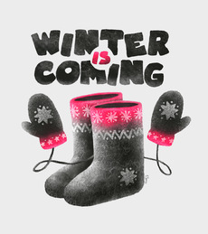 Зимняя уютная пара: валенки и варежки «Winter Is Coming»