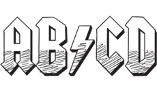 Рок алфавит ABCD стиль AC DC