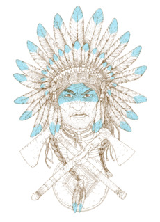 Native American Chief / Индейский вождь в перьях символ силы и достоинства - Победители недели со скидкой, Новинки 