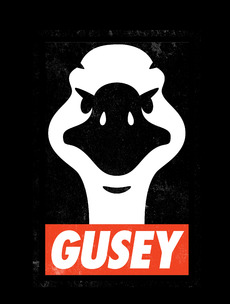 Минималистичный принт с головой гуся GUSEY