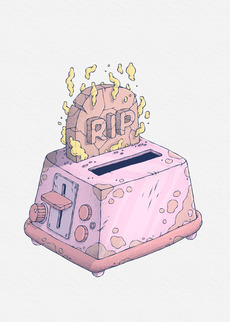 Ироничный тостер-надгробие с надписью RIP - Купить футболки победителей, Новинки, страница 49 