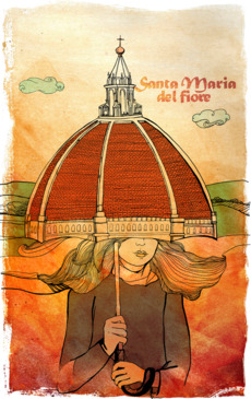 Уютная женщина под куполом Santa Maria del Fiore / Святая Мария Цветочная - Купить футболки победителей, Новинки, страница 94 